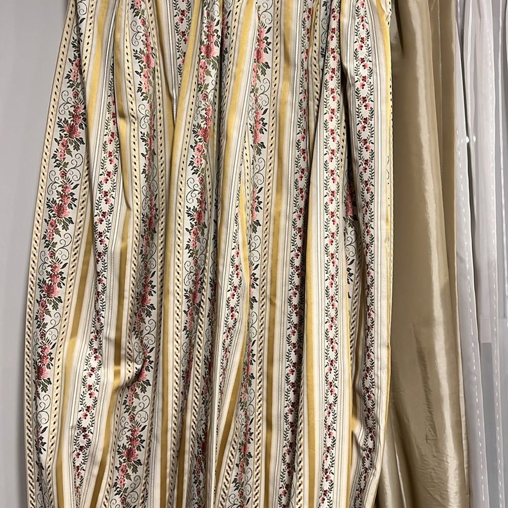 Elegant Floral Striped Curtains